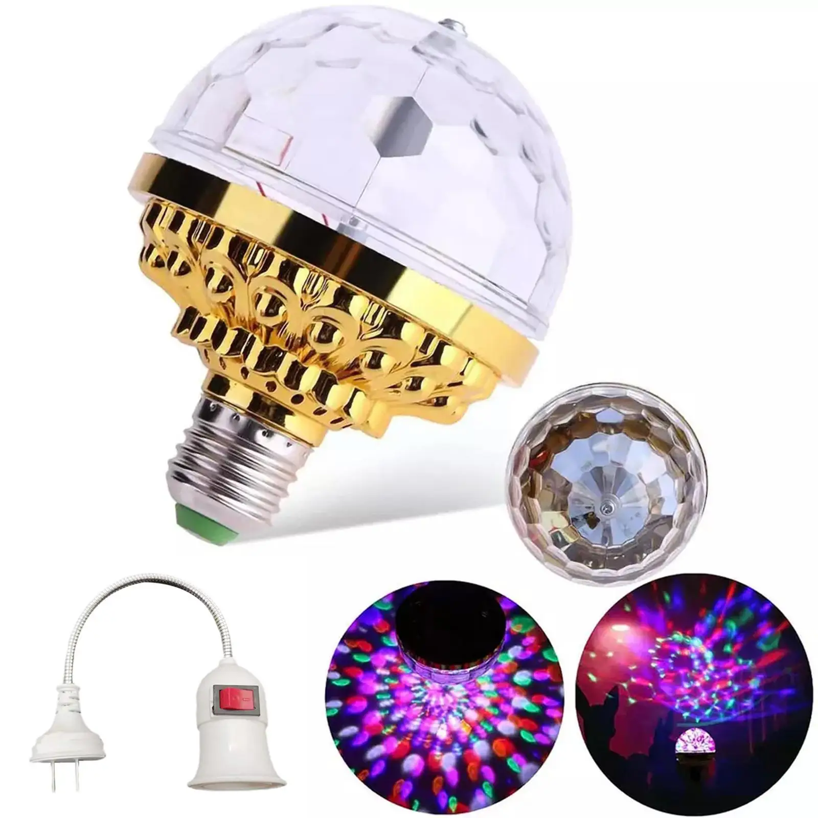 E27 Disko sahne ışığı Sihirli Kristal top lamba LED dönen ışık Disko projektör ampulü Lamba Çok Parti Renkli Kulübü RGB Ba I2V4