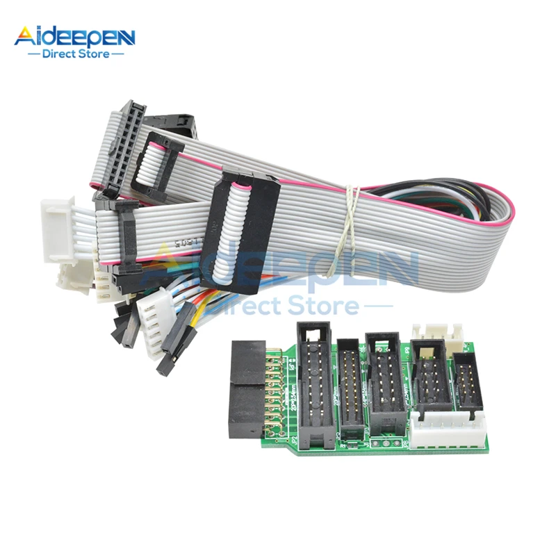 Emulator V8 JTAG Adaptörü Dönüştürücü J-Link İle 8 Adet 4 Pin 6 Pin 10 Pin 20 Pin Gri Düz Şerit Veri Kablosu Dupont Tel