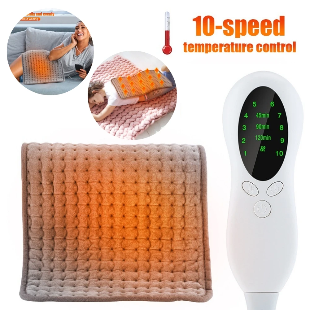 Ev dikdörtgen elektrikli ısıtma Mat malzemeleri 10 dişli elektrikli ısıtıcı battaniye yumuşak cilt dostu yıkanabilir vücut boyun bacaklar