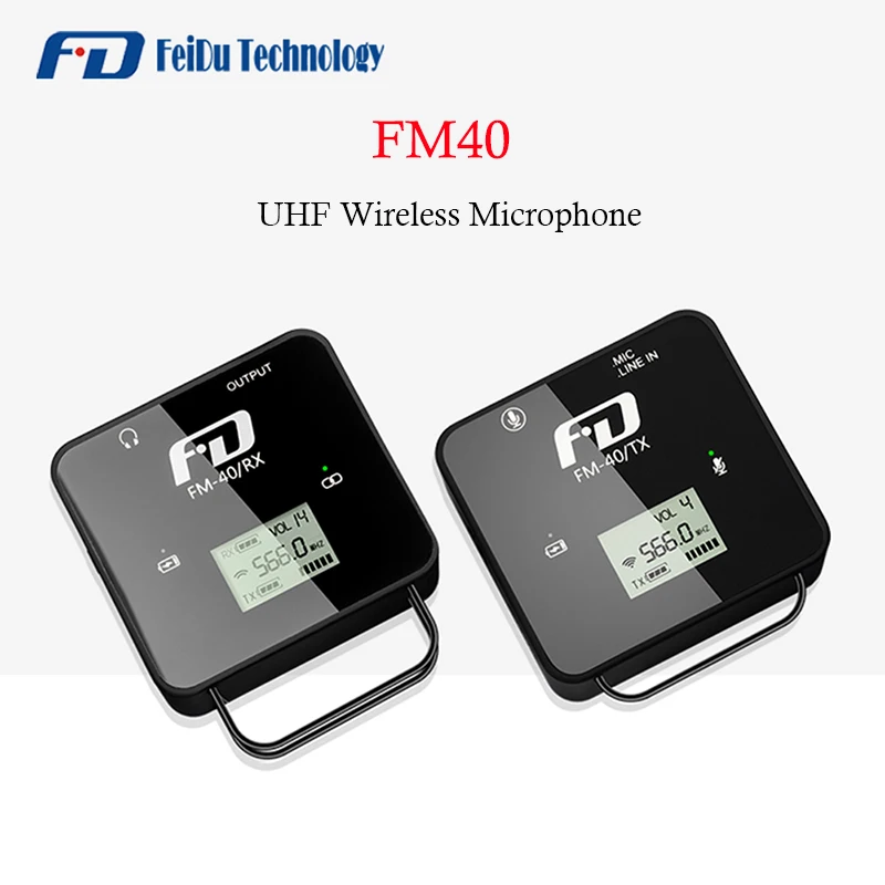 FEIDU FM40 Mikrofon UHF Kablosuz verici alıcı Kiti Yaka Lav Mikrofon Smartphone için Mic DSLR Kamera VS SOKANİ KÜÇÜK