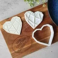 Fondan damga 2 inç ve 3 inç Elmas Kalp Çerez Embosser Plastik Kesici Kek Kalıp Araçları Pişirme DIY