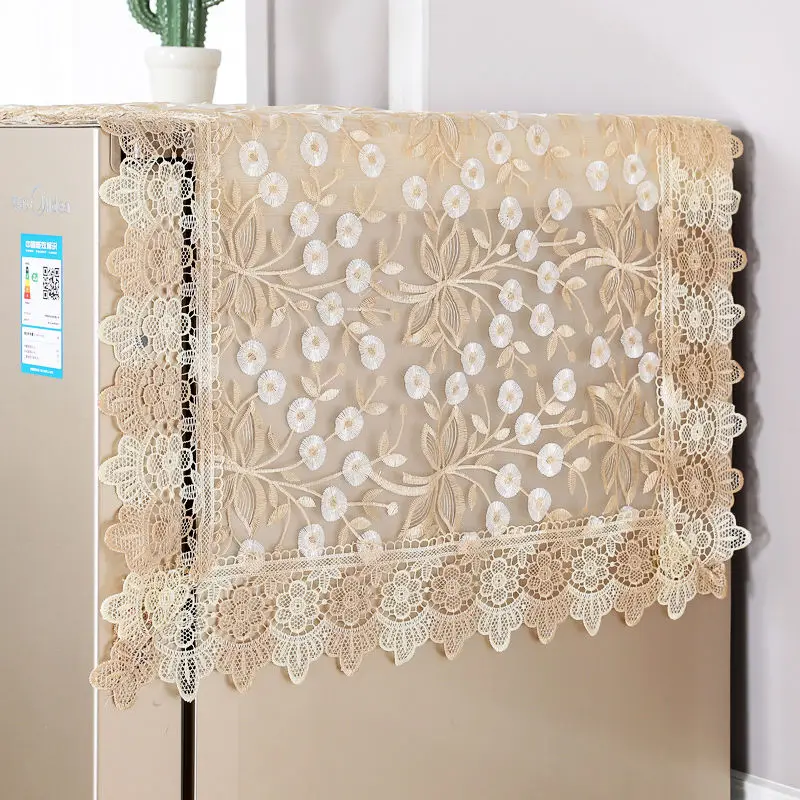 Fyjafon Buzdolabı tozluk Nakış Çamaşır Makinesi Üst Kapak Dekoratif Mutfak Toz Geçirmez Kapakları 60*140//70*170