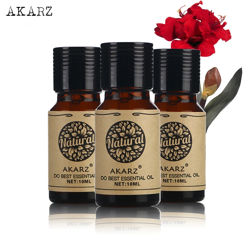 Gardenya Kafur Amber uçucu yağ setleri AKARZ Için Ünlü marka Aromaterapi Masaj Spa Banyo cilt yüz bakımı 10 ml * 3