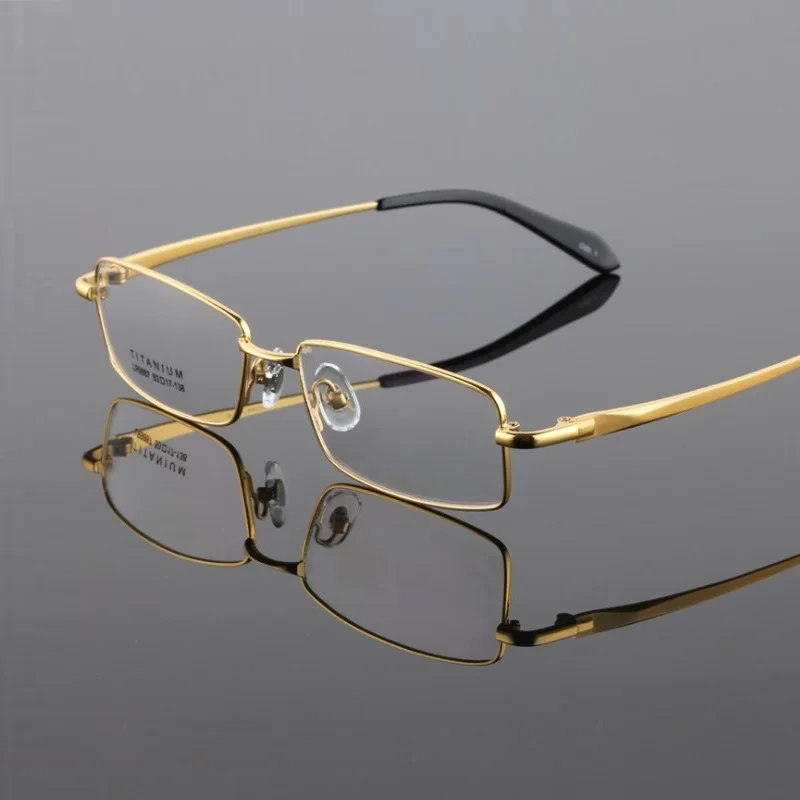 Genişlik-144 Yeni Yüksek Dereceli Saf Titanyum Tam Gözlük Çerçeveleri Erkekler Miyopi Süper Hafif İş Erkek Gözlük Çerçevesi Gözlük Gözlük
