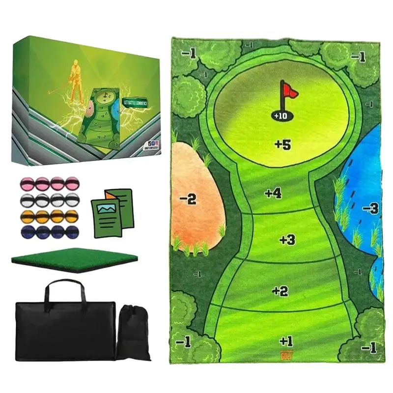 Golf Sahası Oyun Pedi Veya Seti 16 Golf Topları Yonga Uygulama Seti Hem İç Hem De Dış Mekan İçin Golf Pratik Eğitim Yardım Aracı