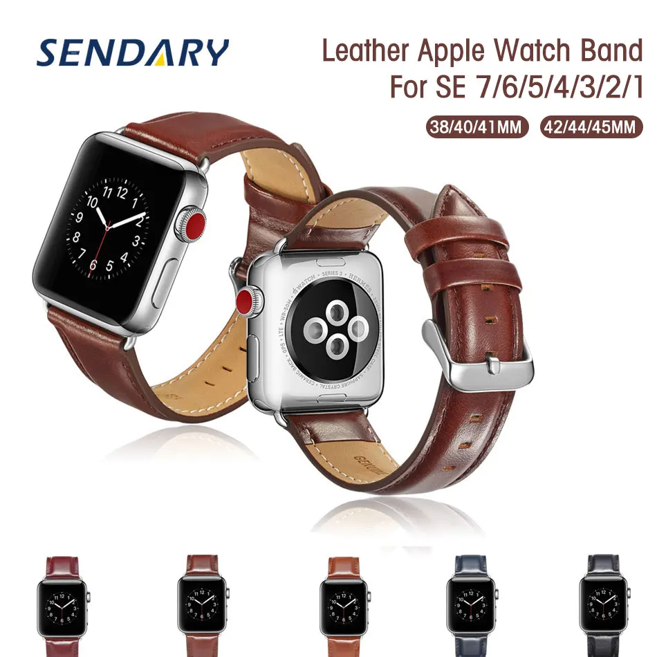 Hakiki İnek Deri saat kayışı için Apple Watch SE 4/5/6/7 40/42/45MM Döngü Kayışı Bilezik Kemer için iWatch 1/2/3 38/40 / 41mm