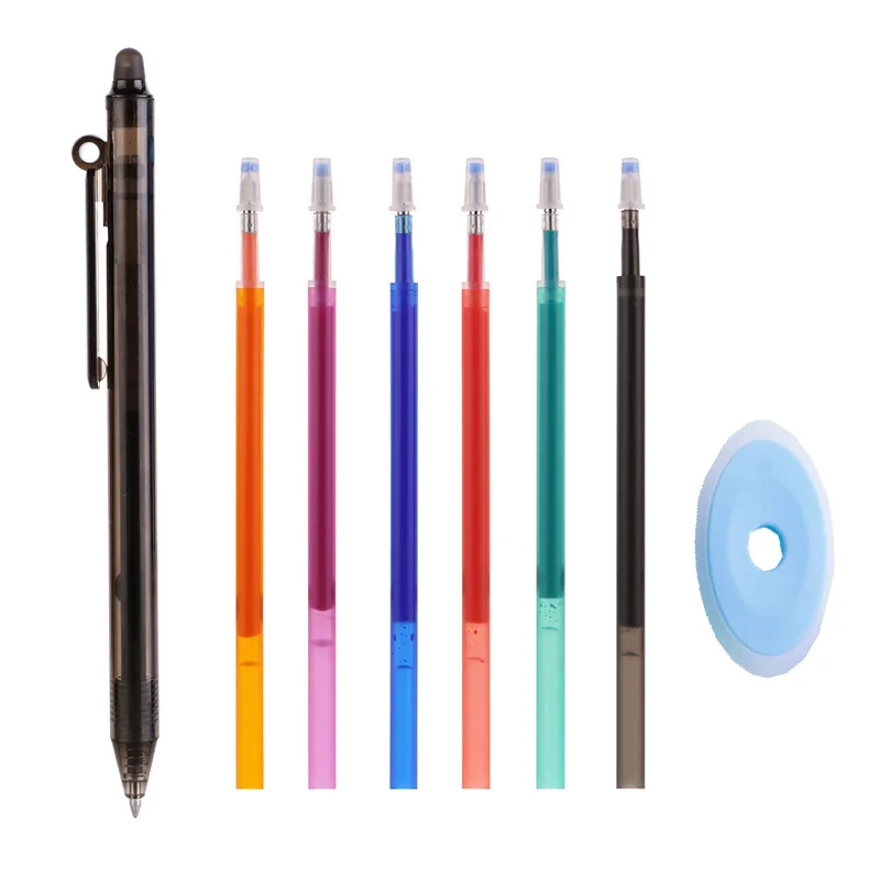 Hiale Renkli Geri Çekilebilir Silinebilir Kalem 0.5 mm Jel Kalem Yıkanabilir Kolu Sihirli Silinebilir Yedekler Çubuklar Uzun Yazma Okul Kırtasiye