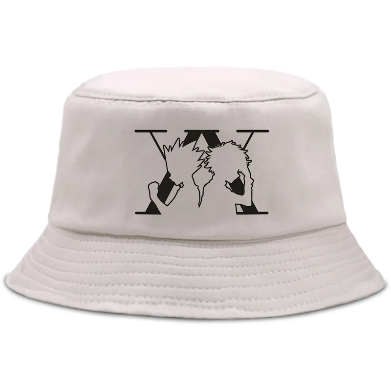 Hunter X Hunter Baskılı Yaz Şapka Kadın Erkek Panama kova kapağı Tasarım Düz Vizör şapkalar Balıkçılık Güneş Koruyucu plaj şapkası