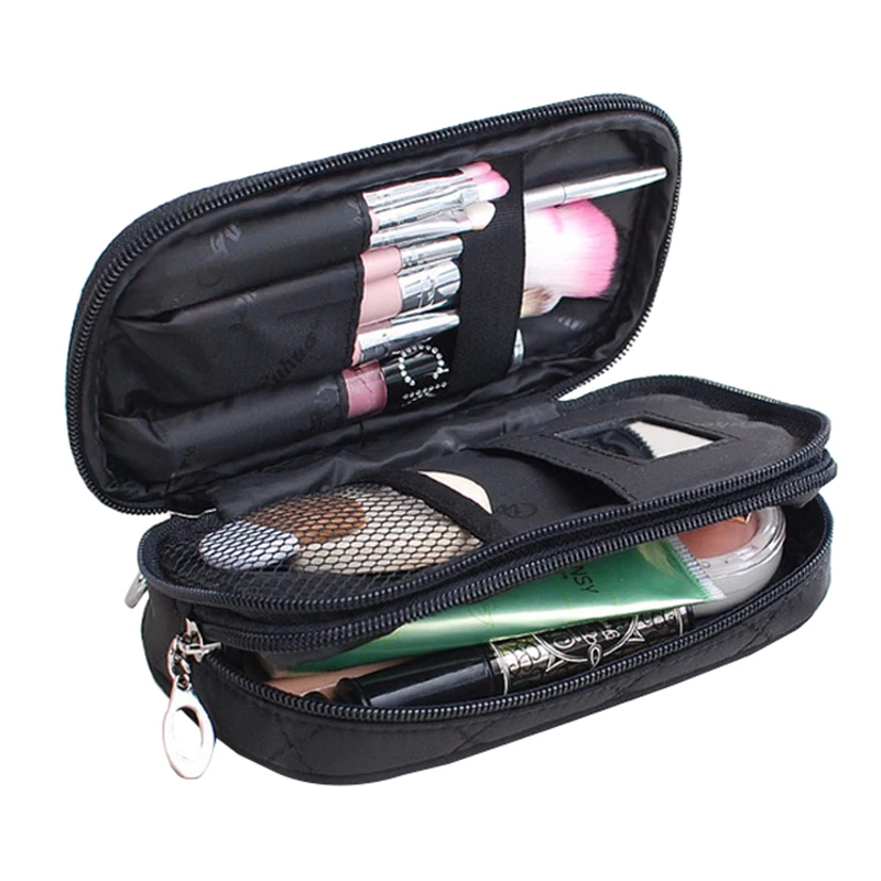 Kadın Ayna kozmetik çantası Seyahat Organizatör Makyaj çantası Mini Debriyaj Kozmetikçi Kılıfları Naylon Su Geçirmez makyaj çantası Kutusu