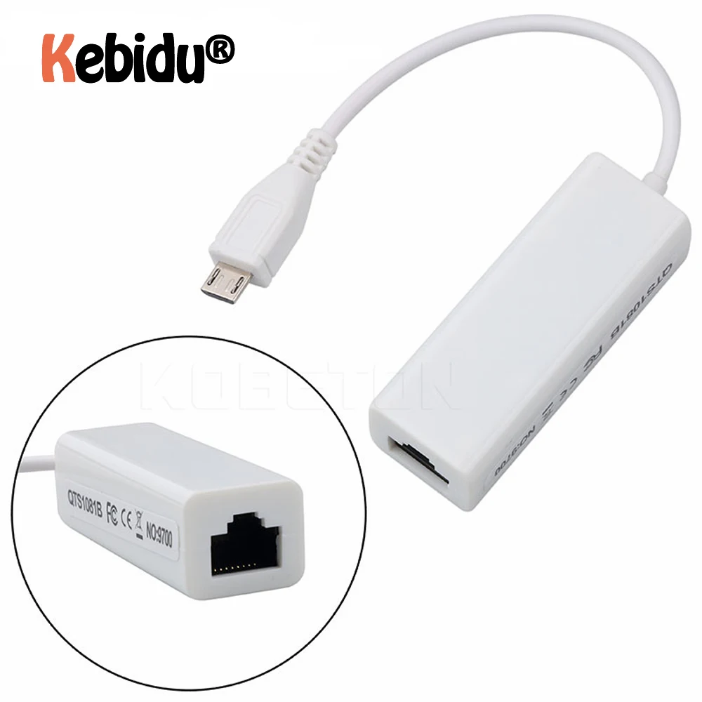 Kebidu mikro usb to RJ45 Ethernet lan ağı Kartı USB 2.0 Adaptörü 100Mbps Android tablet telefon PC Dropship Sıcak Satış