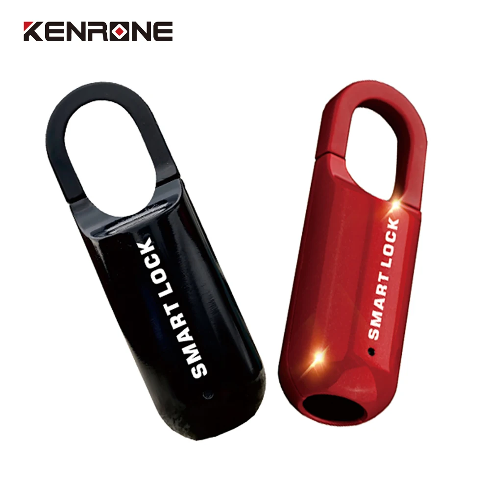 KENRONE Akıllı Parmak İzi Asma Kilit USB Şarj Edilebilir Anahtarsız IP65 Su Geçirmez Mini Taşınabilir Anti-hırsızlık Güvenlik Kilidi Bagaj