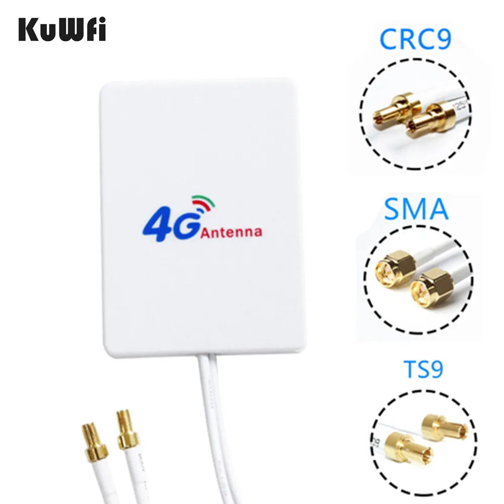 KuWfi 3G / 4G LTE Anten 4G Harici Antenler için 3m Kablo İle Huawei ZTE 4G LTE Yönlendirici Modem Anten TS9 / CRC9 / SMA Bağlantı