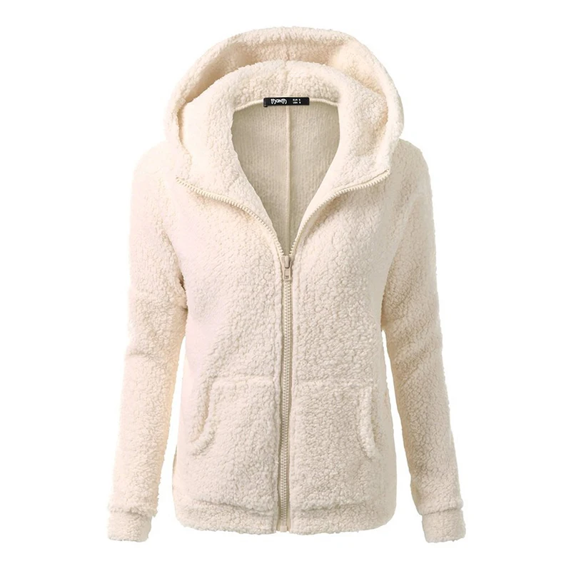 Kış Kadın Ceket Kalın Sıcak Kürk Polar Teddy Uzun Kapüşonlu Ceket Rahat Sonbahar Kadın Ceket Giyim Veste Femme Artı Boyutu