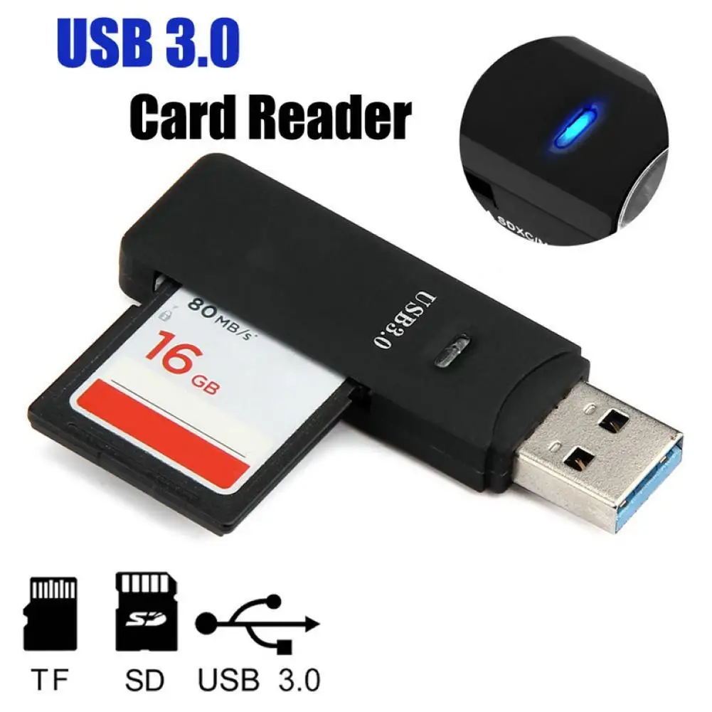 Laptop İçin Mini Kart Okuyucu USB 3.0 Micro TF Akıllı Hafıza Kartı Adaptörü 