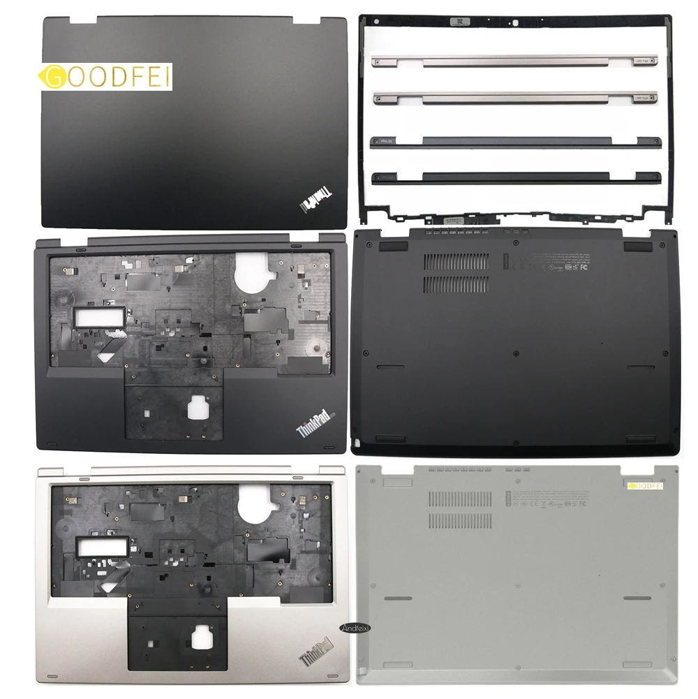 Lenovo ThinkPad için L380 Yoga L390 Yoga Laptop LCD arka kapak Üst Arka Kapak Şerit Çerçeve Palmrest Üst Kasa Alt Taban Alt