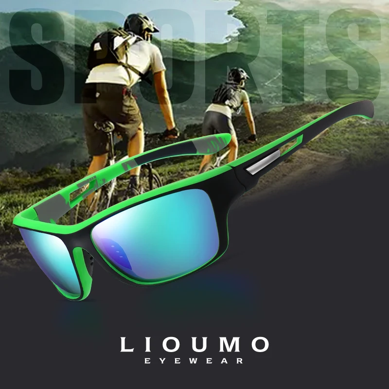 LIOUMO Yüksek Kalite Erkekler Polarize Güneş Gözlüğü Açık Spor Kaplama Lens Sürüş Gözlük Kadınlar İçin Parlama Önleyici lunette soleil