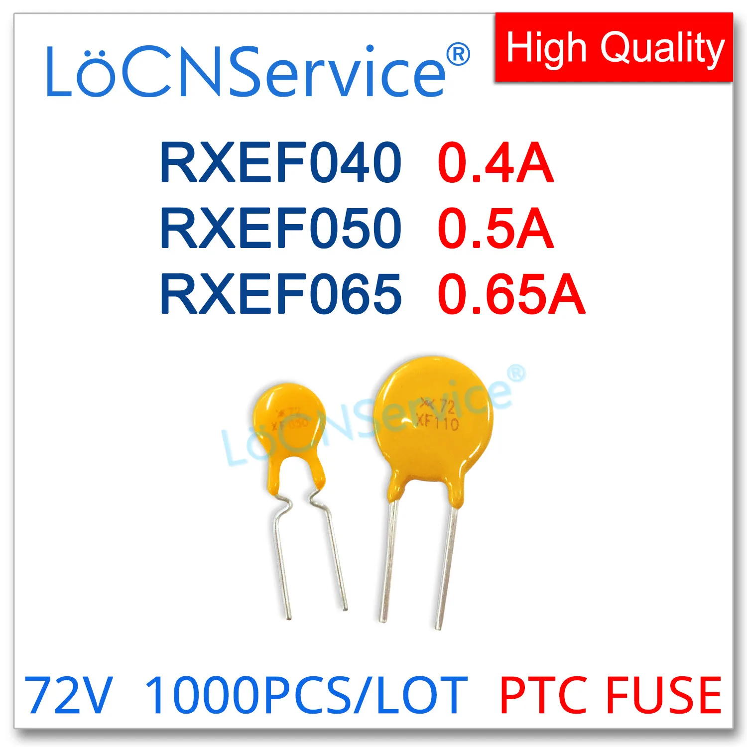 LoCNService 1000 ADET RXEF040 RXEF050 RXEF065 72V 0.4 A 0.5 A 0.65 A XF040 XF050 XF065 Sıfırlanabilir Sigorta PTC DIP Çin Yüksek Kaliteli