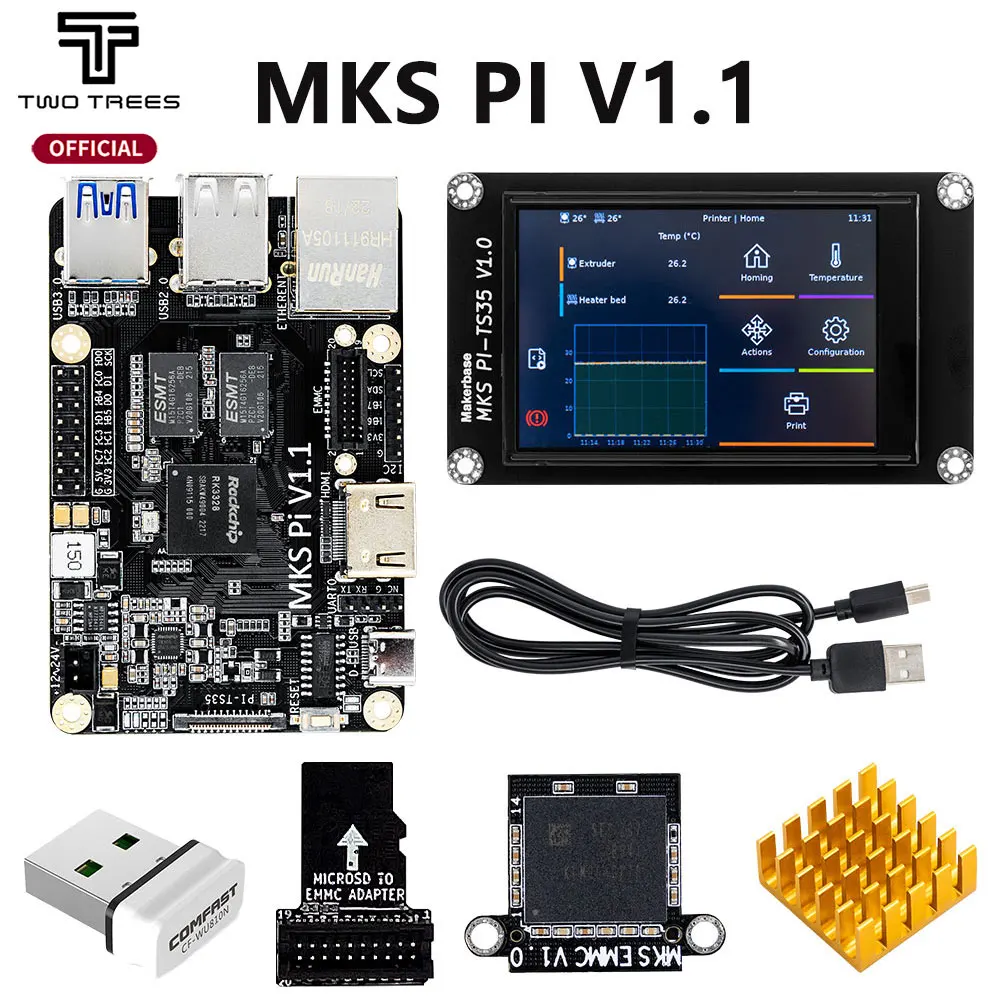 Makerbase MKS Pİ Kurulu ile Dört çekirdekli 64bit SOC Dahili Çalışır Klipper ve KlipperScreen Voron VS Ahududu Pi RasPi RPİ