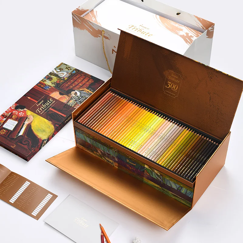 Makro Haraç 300 Renk Hediye Kutusu Renkli Kalemler Seti Ana Yağ Sınırlı renkli kurşun kalem Sanat Malzemeleri Sanatçı Koleksiyonu İçin Andstal