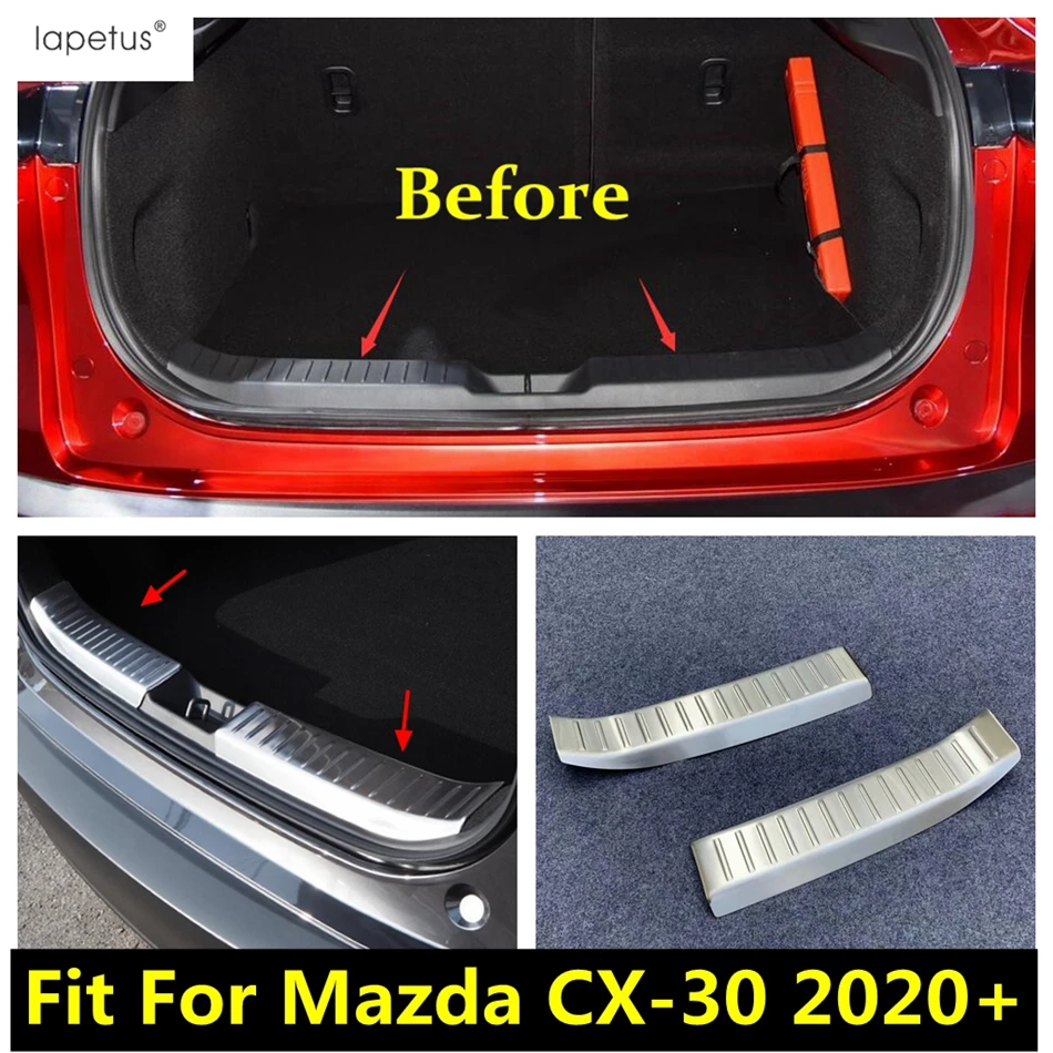 Mazda için CX-30 CX30 2020-2022 Arka Tampon Bagaj Eşiği Ayak Koruma sürtme plakası Trim Koruyucu Paslanmaz Çelik Aksesuarları İç