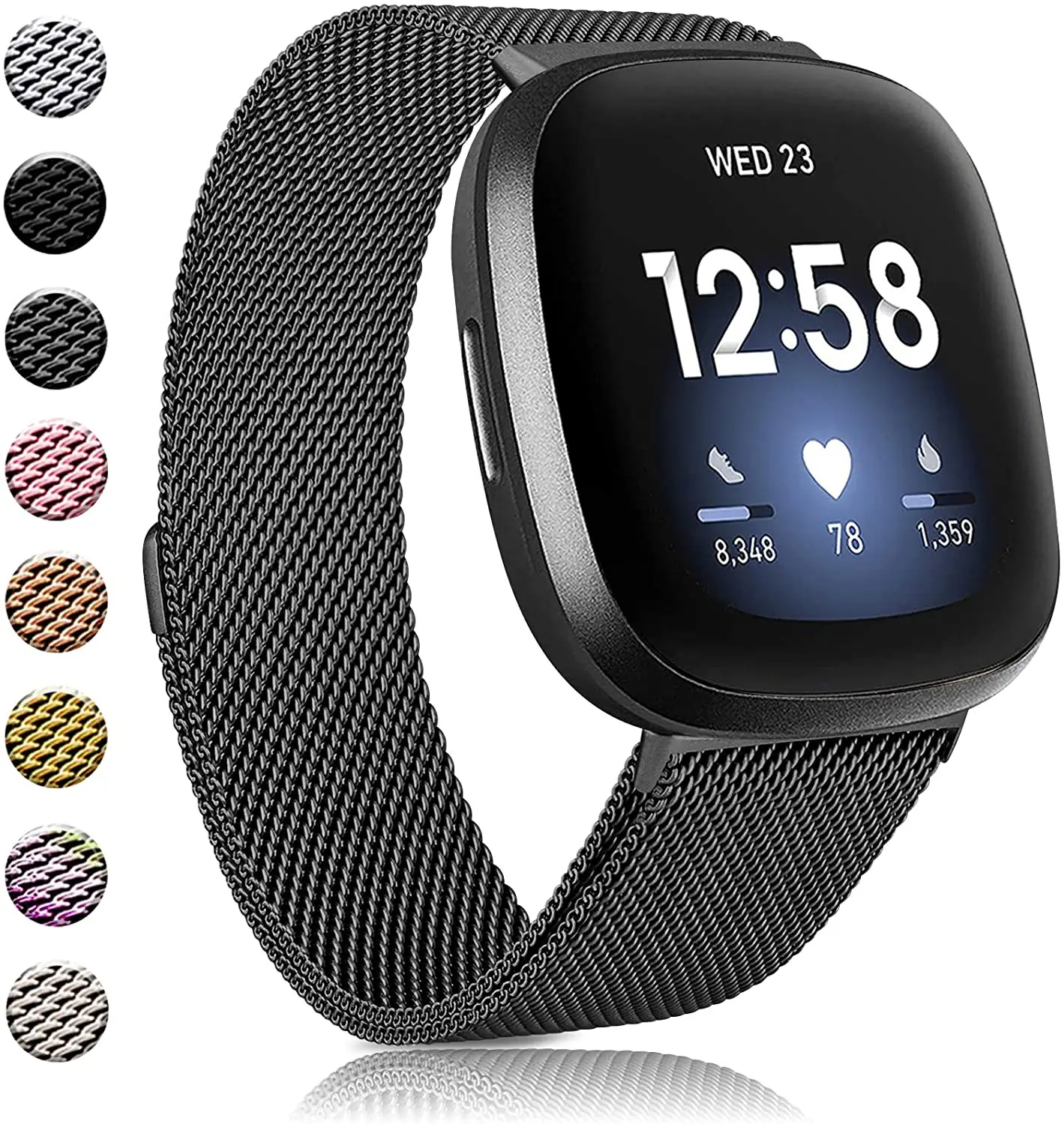 Milanese kayış Fitbit versa için 3 Bant Sense / Lite Manyetik Döngü watchband Paslanmaz Çelik metal Bilezik Fitbit versa 2 bant