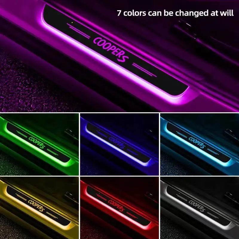 MINI Cooper S için R52 R57 R59 R61 R62 R56 Akrilik USB LED Karşılama pedallı araba sürtme plakası Pedalı Kapı Eşiği Yol ışık Aksesuarı