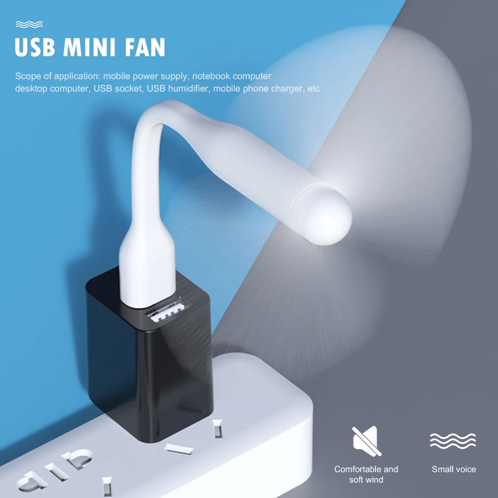Mini Esnek Bükülebilir USB Fan Güç Bankası Dizüstü PC için AC şarj aleti Taşınabilir El Fan Bilgisayar Yaz Gadget