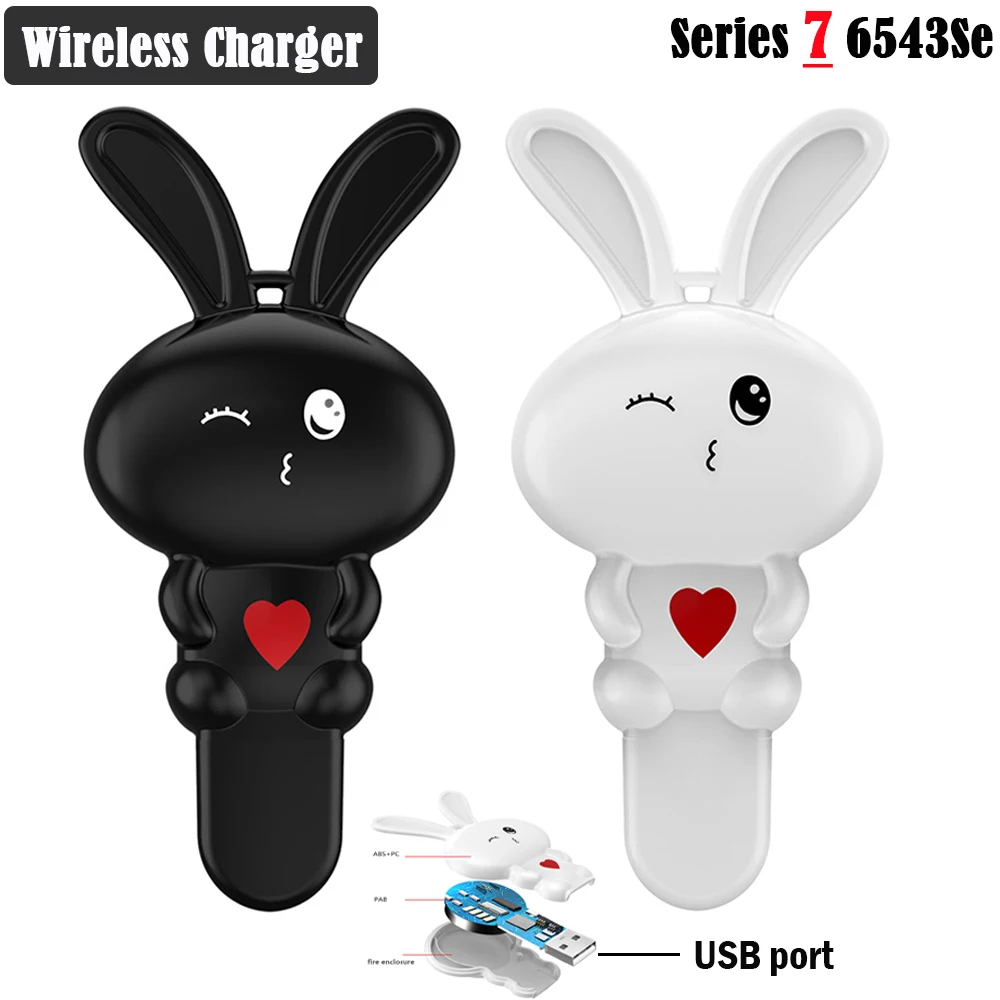 Mini tavşan manyetik kablosuz şarj Dock için Apple Watch serisi 7 6/5/4 / SE/3/2/1 Taşınabilir Şarj Kablosu iwatch Aksesuarları