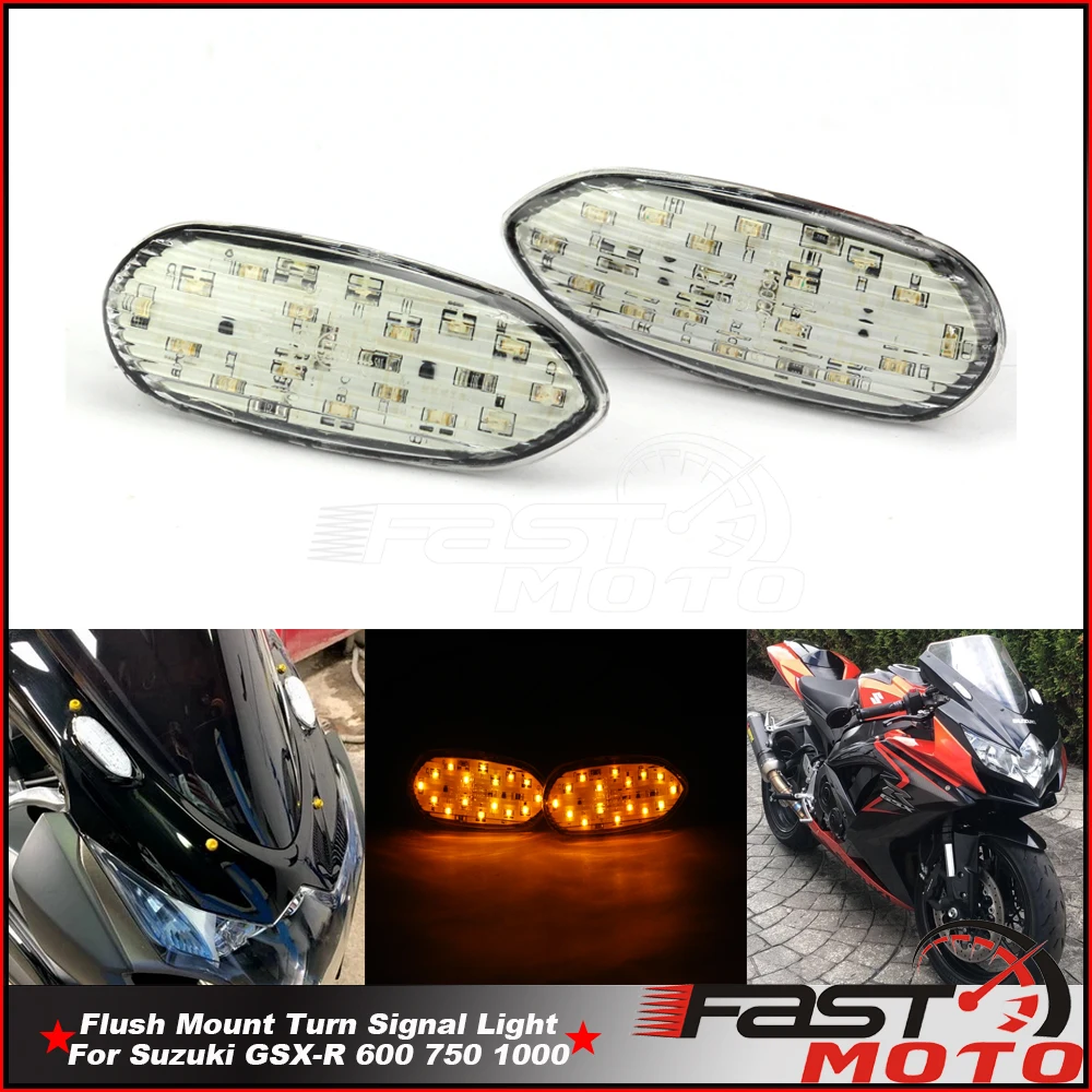 Motosiklet Gömme Montaj Dönüş sinyal ışığı Lambası Suzukı GSX-R GSX R 600 750 1000 2005-2016 Ön LED Flaşör Göstergesi Flaşör
