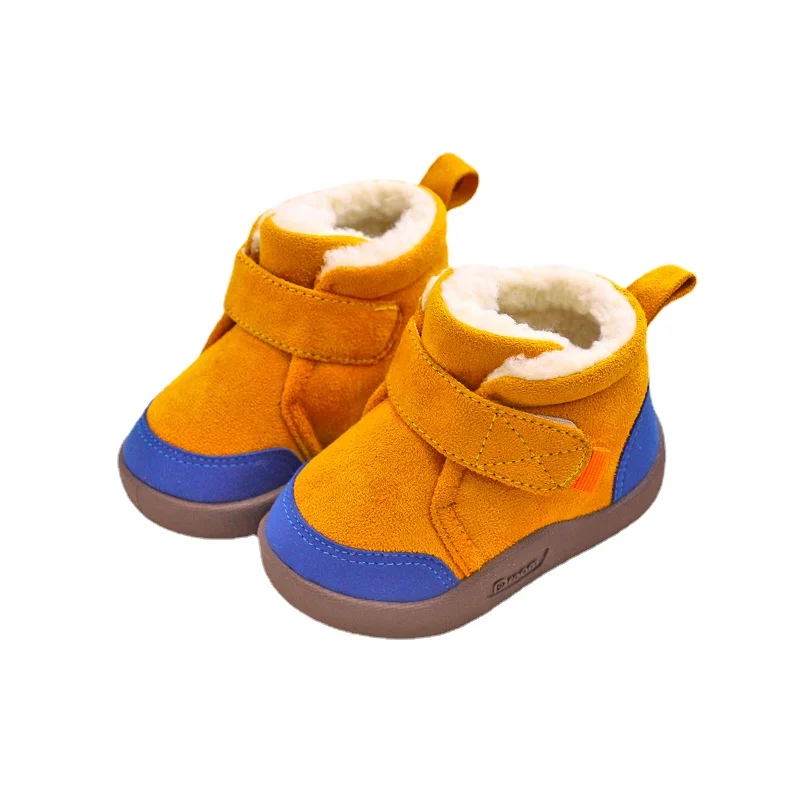 Mınımlsa Kış Çocuk Kar Botları Bebek Bebek Kız Ayakkabı Pamuk Peluş Sıcak Toddler Sneakers Moda Erkek kısa çizmeler Kaymaz