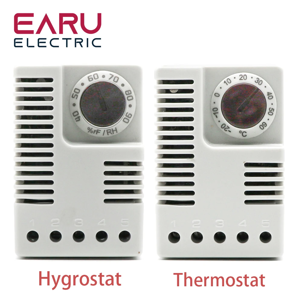 Nem / sıcaklık kontrol cihazı Higrostat termostat dolabı Termostat Anahtarı Ayarlanabilir DİN Ray LED Göstergesi Ekran