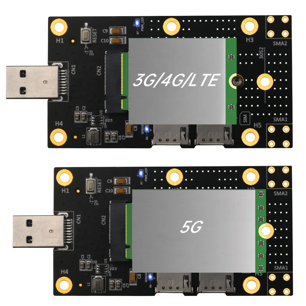 NGFF M. 2 USB 3.0 Adaptörü M2 Anahtar B USB 3.0 Tip A Dönüştürücü Yükseltici Kart ile Çift Nano SIM Kart Yuvaları için 3G 4G 5G WWAN LTE
