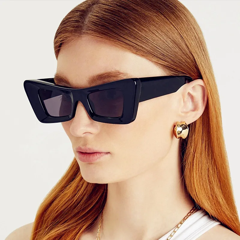 OLOPKY Cateye Güneş Kadınlar Marka Tasarımcısı Gözlük Kadınlar / Erkekler Büyük Boy Gözlük Kadın Kedi Gözü Gafas De Sol Adam UV400