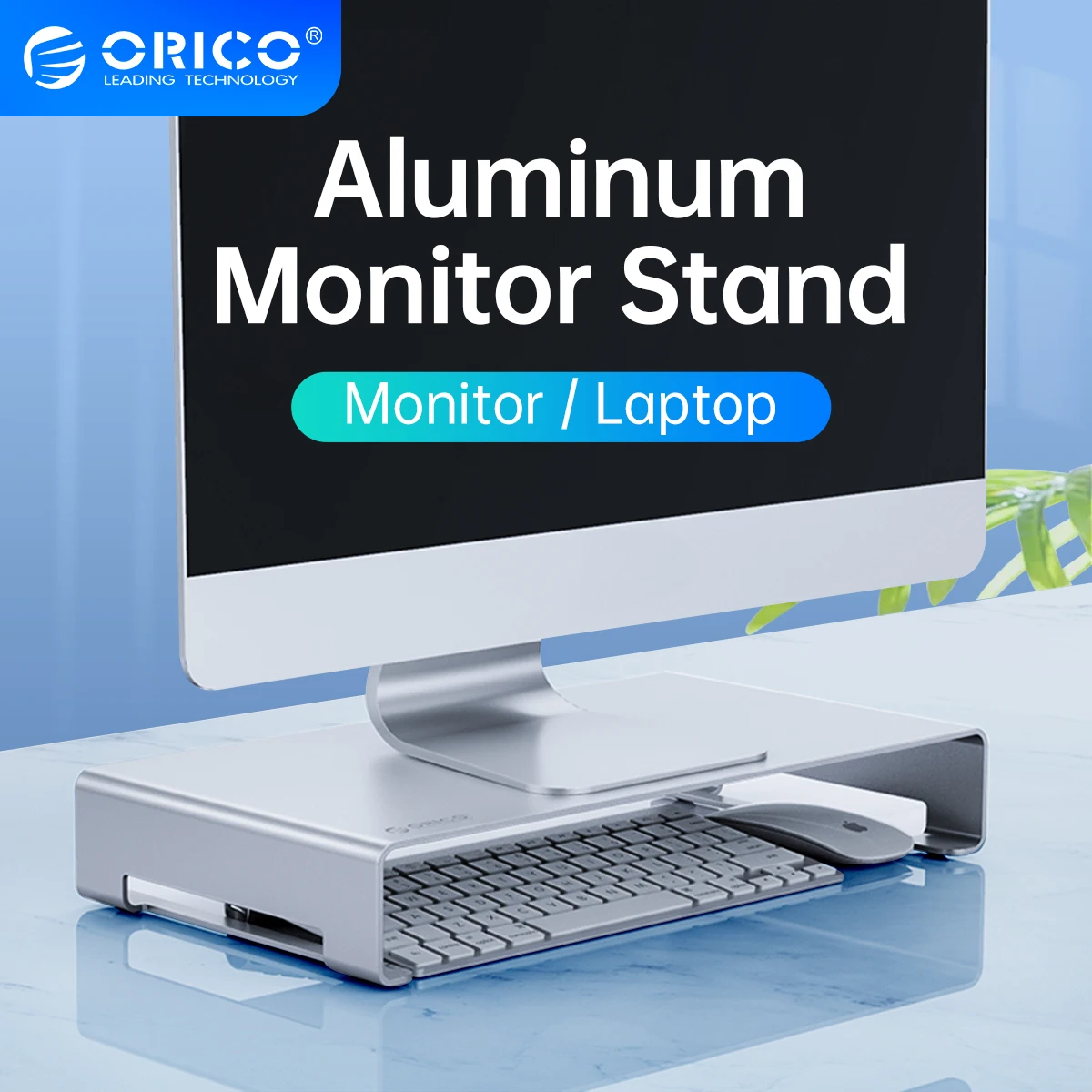 ORICO Alüminyum Monitör Standı Yükseltici Bilgisayar Evrensel dizüstü standı Metal Masaüstü Standı Organizatör iMac MacBook PC için Ev Ofis