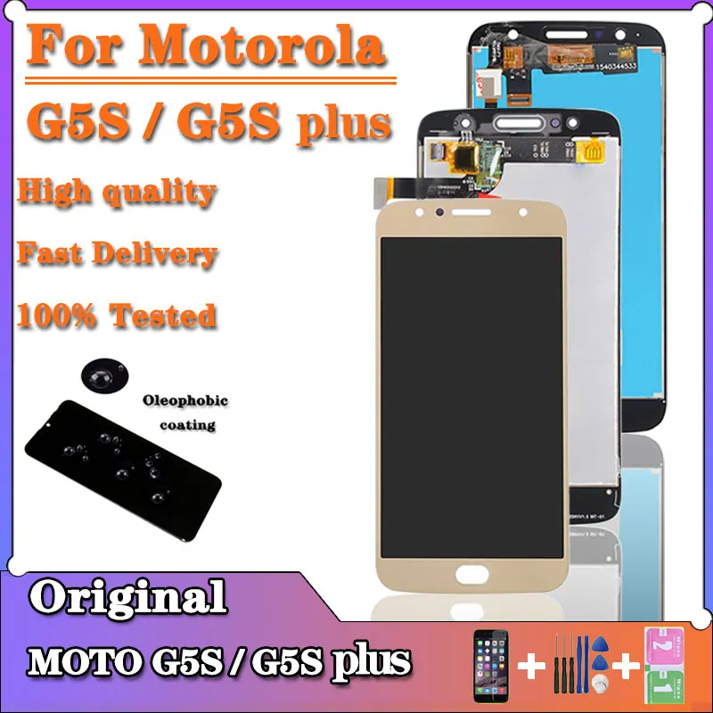 Orijinal Motorola Moto G5S G5S Artı LCD XT1793 XT1794 XT1792 dokunmatik ekran digitizer Meclisi MotoG5s G5s + lcd XT1803