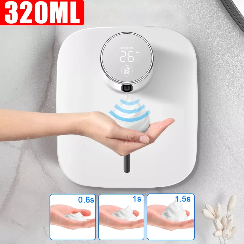Otomatik Sıvı Sabunluk Fotoselli Sensör Köpük Makinesi Sıcaklık Göstergesi ile el temizleyici dispenseri