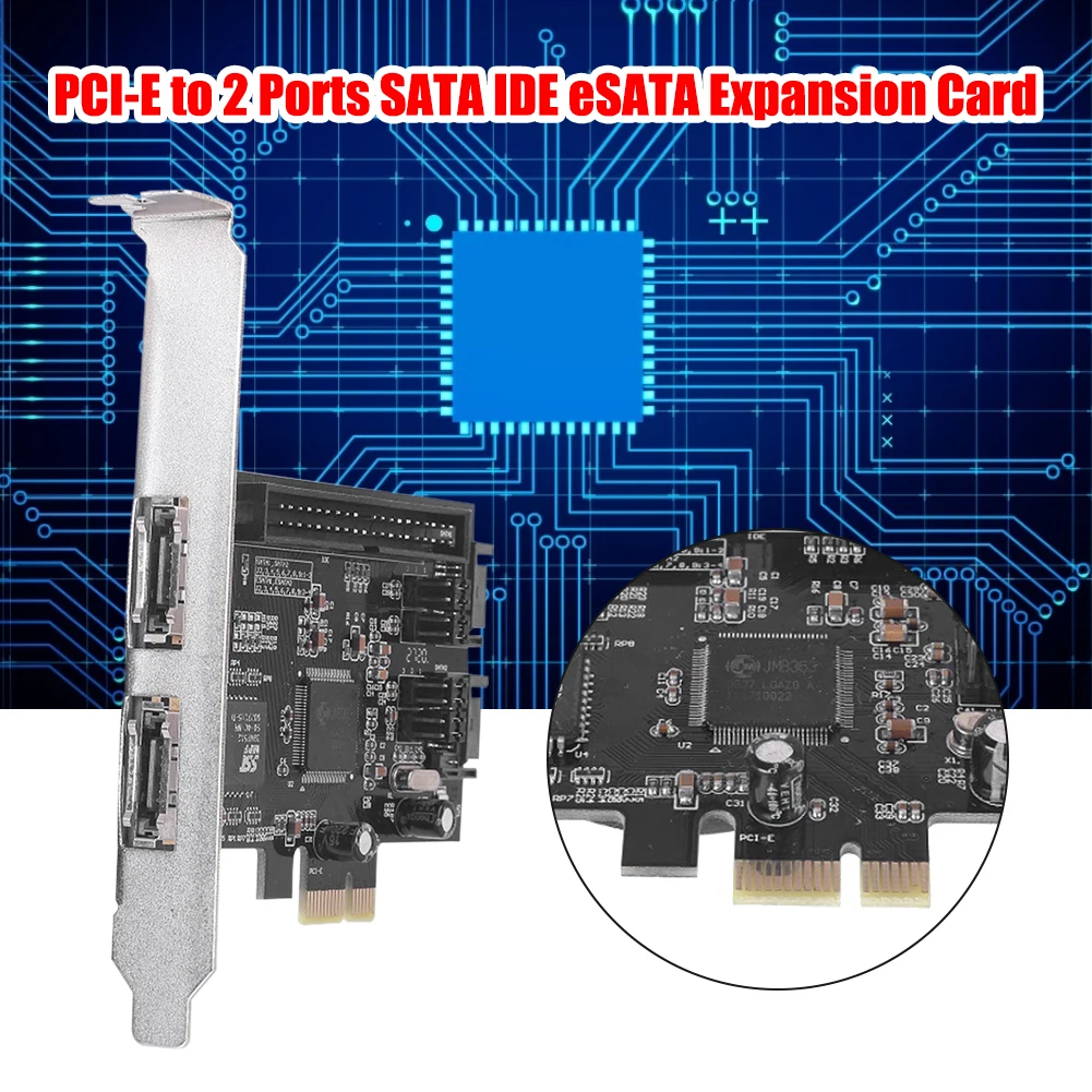 PCI Express Genişletme Kartı JMB363 PCI-E PCIe 2 Port SATA IDE eSATA Adaptörü Dönüştürücü RAID Denetleyici Kartları
