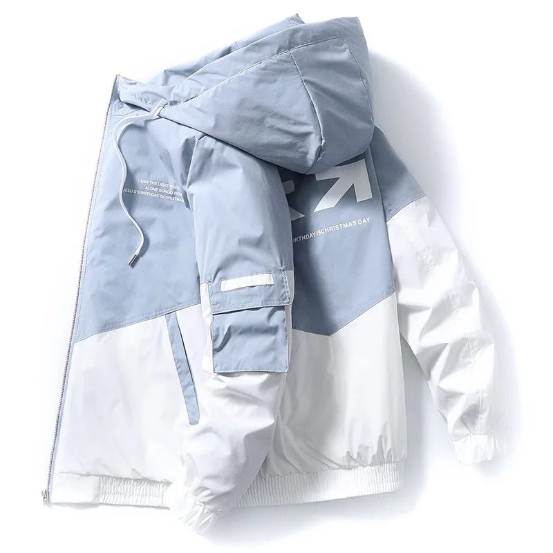 Prowow 2021 Yeni Bahar Sonbahar Giysileri Erkek Ceket Boyutu 3XL Dış Giyim kapüşonlu ceket İnce Parka erkek Kapşonlu Moda Baskılı Ceket