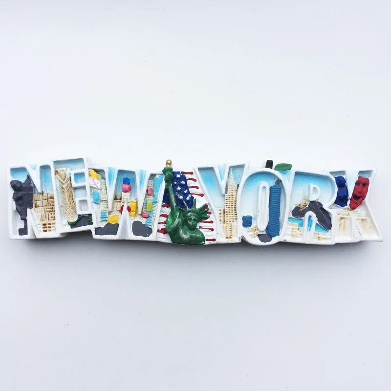 QIQIPP New York yaratıcı turizm hatıra dekoratif el sanatları harfler manzara manyetik buzdolabı çıkartmalar