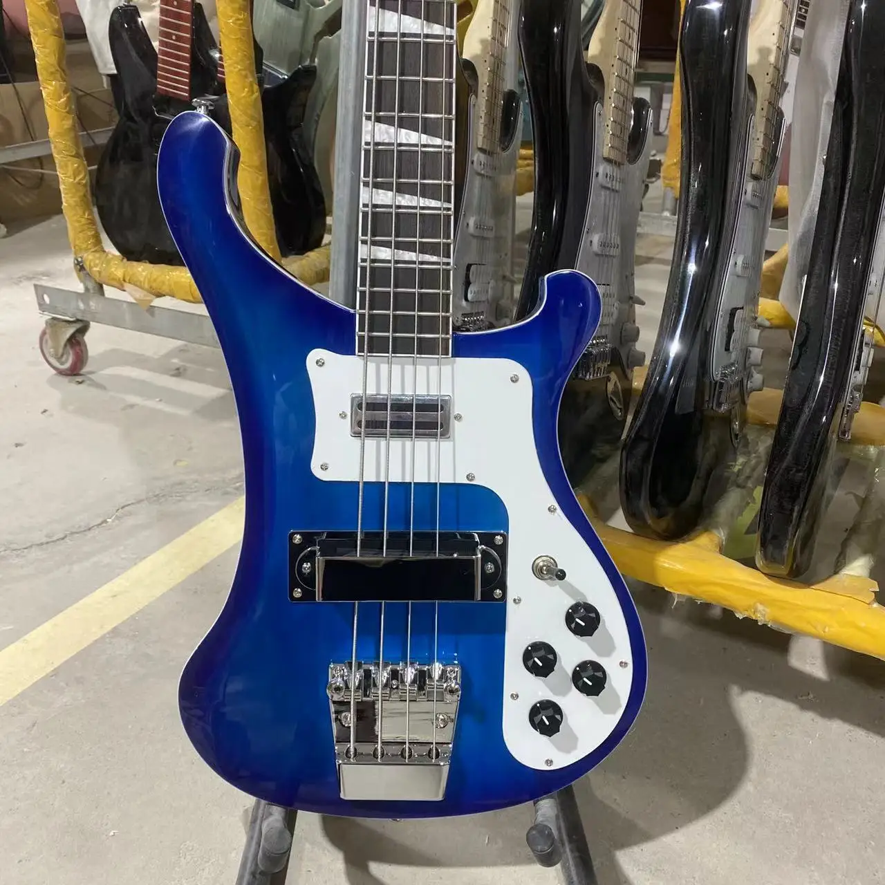 Ricken 4003 Destekçisi Bas Elektro Gitar Şeffaf Mavi Renk Krom Donanım Yüksek Kaliteli Guitarar Ücretsiz Kargo
