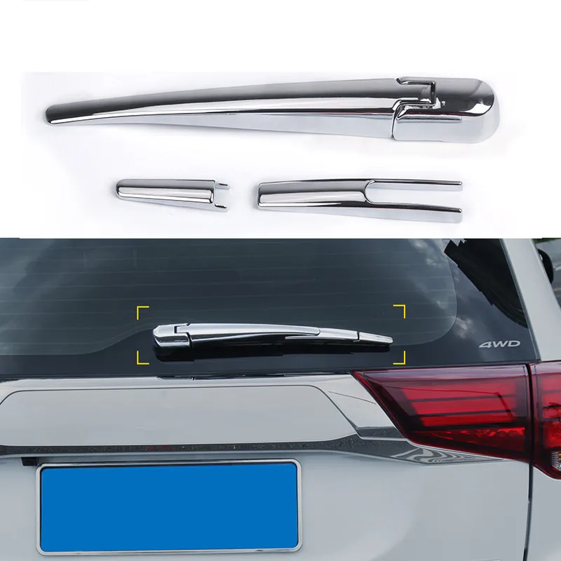 RR Arka SİLECEK Kapak Şerit Mitsubishi Outlander 2013 2014 için 2015 2016 2017 2018 Krom ABS Cam Bıçak Düzeltir Aksesuarları