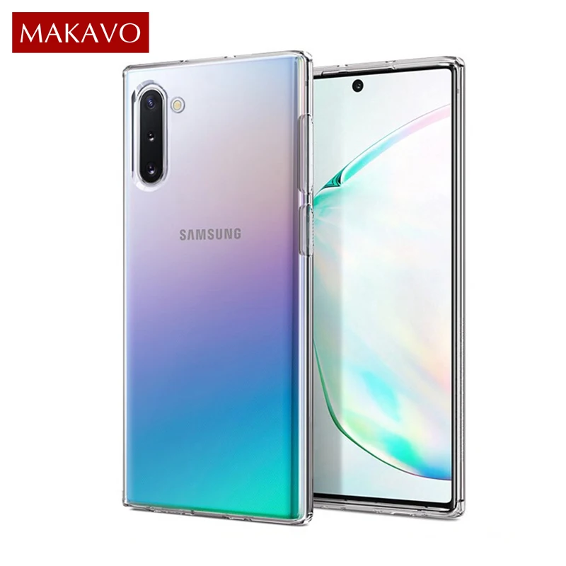 Samsung Galaxy Not için 10 Artı Durumda Şeffaf Şeffaf TPU Silikon Yumuşak Kapak Kılıf Samsung Galaxy Note10 + Note20 Ultra