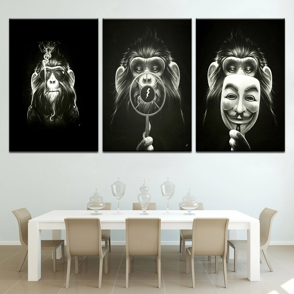 sanat baskılar Duvar Sanatı Hayvan maymun resim tuvali Boyama soyut tuval poster boyama dekorasyon oturma odası için sanat resmi