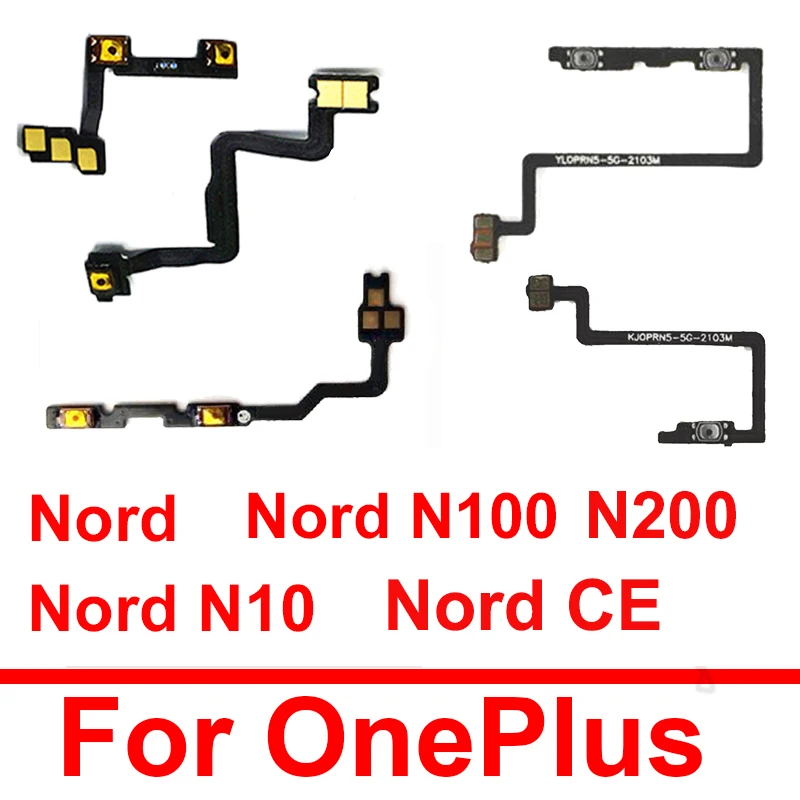 Ses Gücü Sessiz Flex Kablo OnePlus 1 + Nord Nord N10 N100 N200 CE 5G Açık Kapalı Güç Ses Yukarı Aşağı Yan Düğme şerit kablo