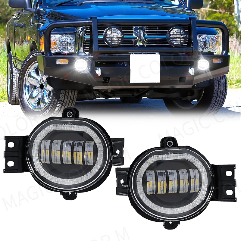Sihirli colorM LED sis lambası veya Dodge Ram 1500 2002-2008 2500/3500 2003-2009 Durango kamyon 2004-2006 melek göz ışıkları ile 12 V