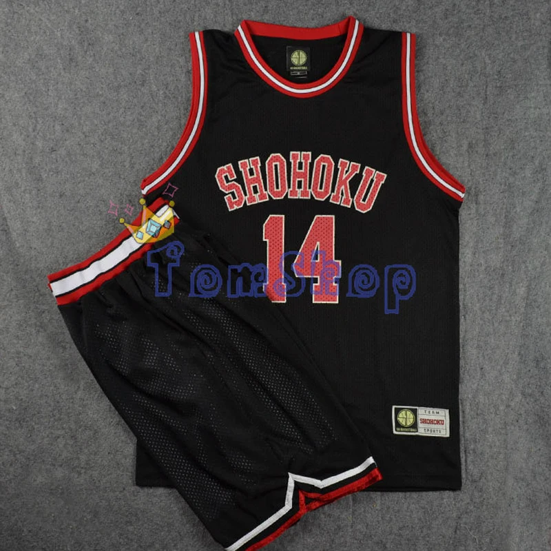 SLAM DUMK Cosplay Kostüm SHOHOKU Hisashi Mitsui Siyah Basketbol Forması + Şort Takım Elbise Spor Takımı Üniforma Ücretsiz Kargo