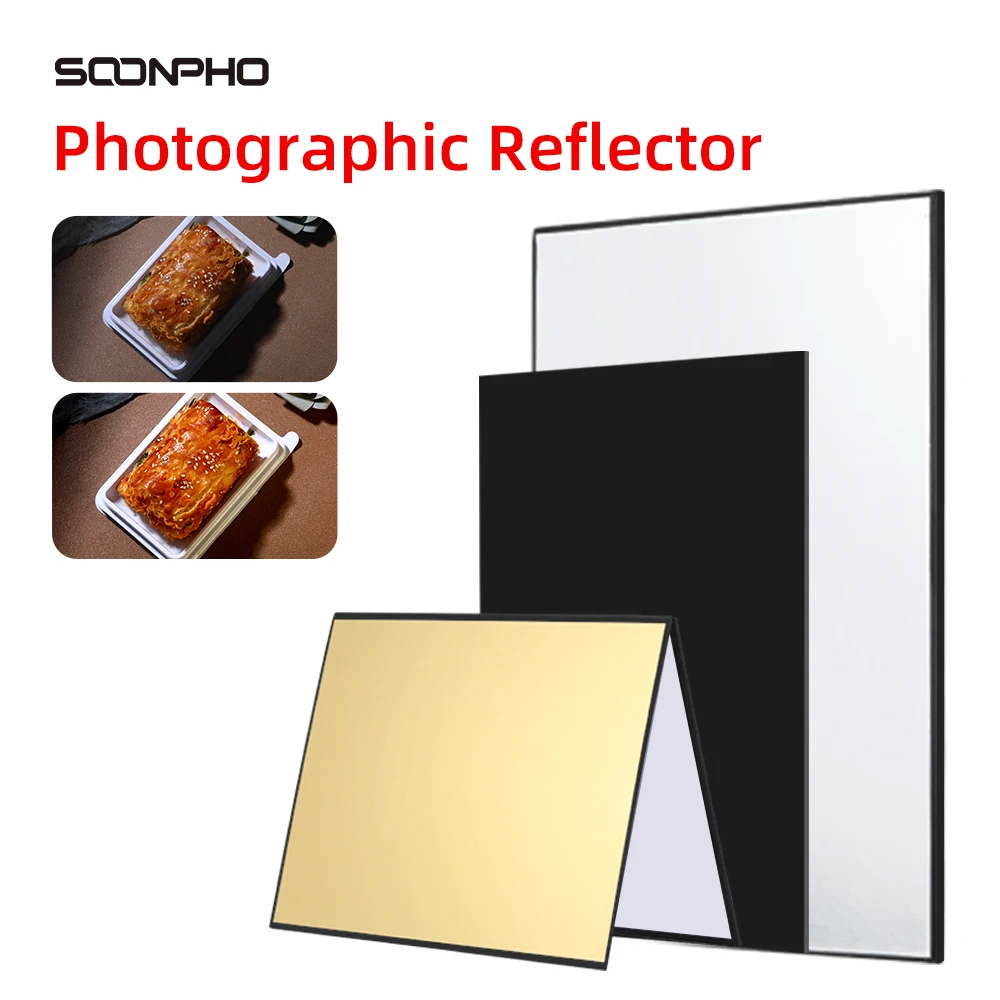 SOONPHO 42 * 29 cm 3 in 1 Reflektör Fotoğraf Karton A3 / A4 Katlanabilir Reflektör Kurulu Fotoğraf stüdyosu Fotoğraf Aksesuarı