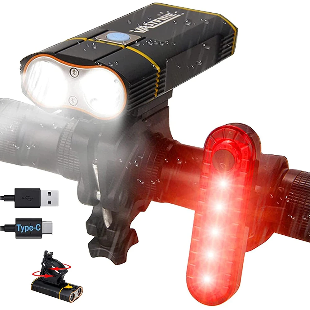 Su geçirmez 2LED USB ile şarj edilebilir bisiklet ışığı MTB Yol Bisiklet Far Gece Güvenlik Lambası Bisiklet Aksesuarları Bisiklet Mini Arka Lambası