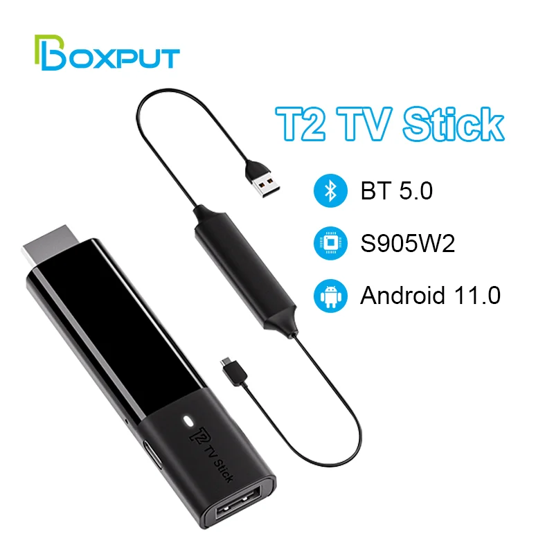 T2 TV çubuk mini PC 4K S905W2 Bluetooth 5.0 Android 11.0 Akıllı TV çubuk mini PC 2.4 G WİFİ 2G 8G TV Kutusu
