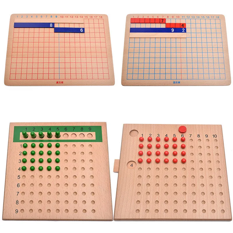 TAM Ahşap Montessori Matematik Öğretim Materyali Hesaplama Kurulu Mini Aile Seti Çocuklar Erken eğitici oyuncak